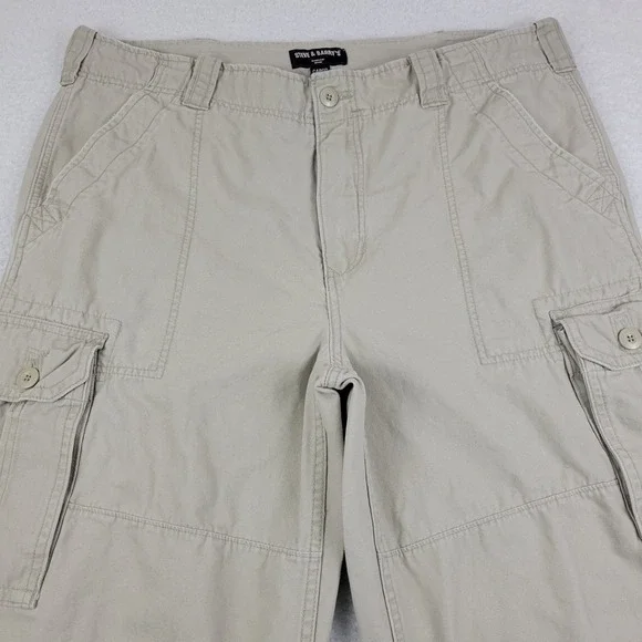 Steve & Barry's Cargo Pants Mens 38x29 Relaxed Fit Multi Pocket Casual Outdoor - Picture 2 of 9